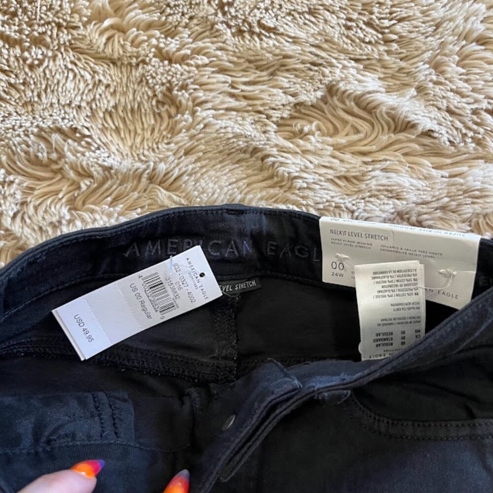 NEW American Eagle Outfitters Super Hi Rise Jeggings 00 - Picture 4 of 4